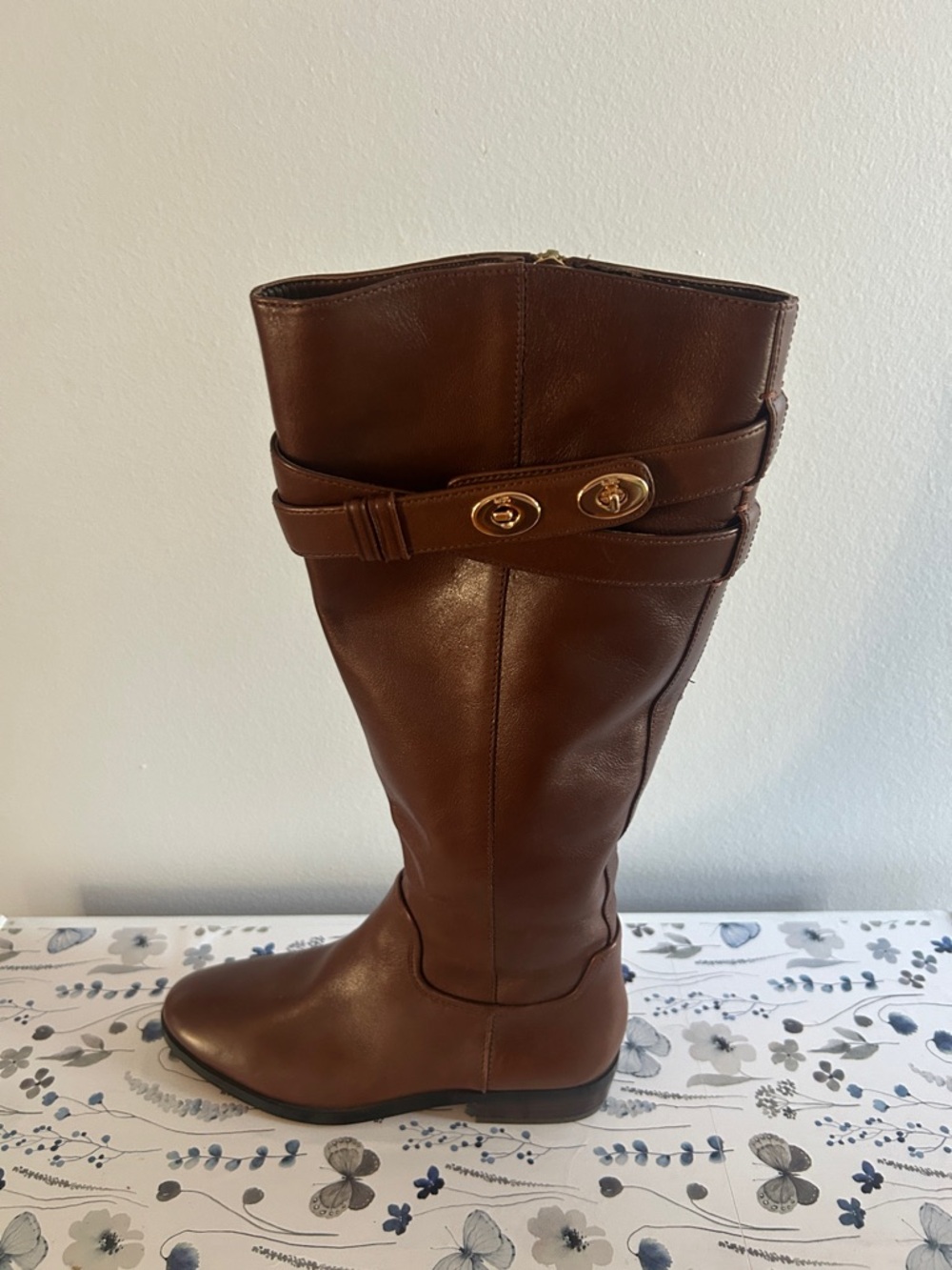 Coach Chestnut Brown Over-the-Knee Leather Boots - Picture 3 of 3